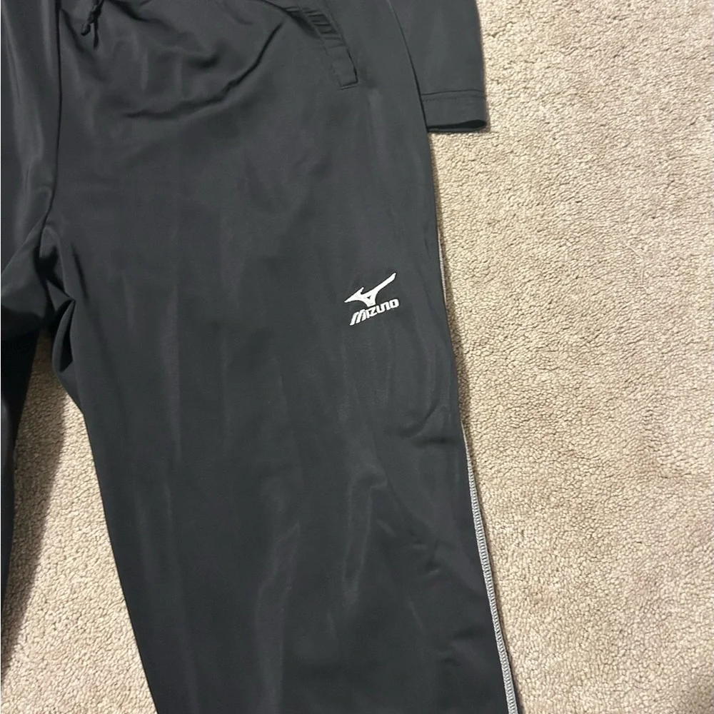 Mizuno Black Track Suit Set Men’s Large Athletic Jacket & Pants Warm Up Jogger! - Picture 5 of 7